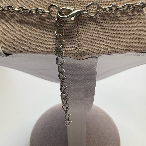 Silver Textured Necklace and Earring Set #304 - Picture 3 of 7